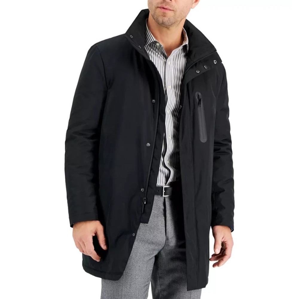 Calvin Klein Mens Slim-Fit‎ Raincoat Coat 40R Black